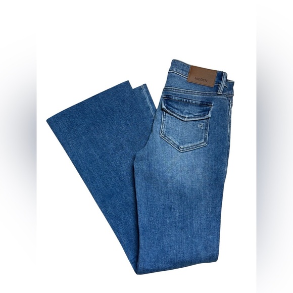 Hidden Happi Mid Rise Utility Pocket Flare Jeans Size 25 NWT - Picture 14 of 14